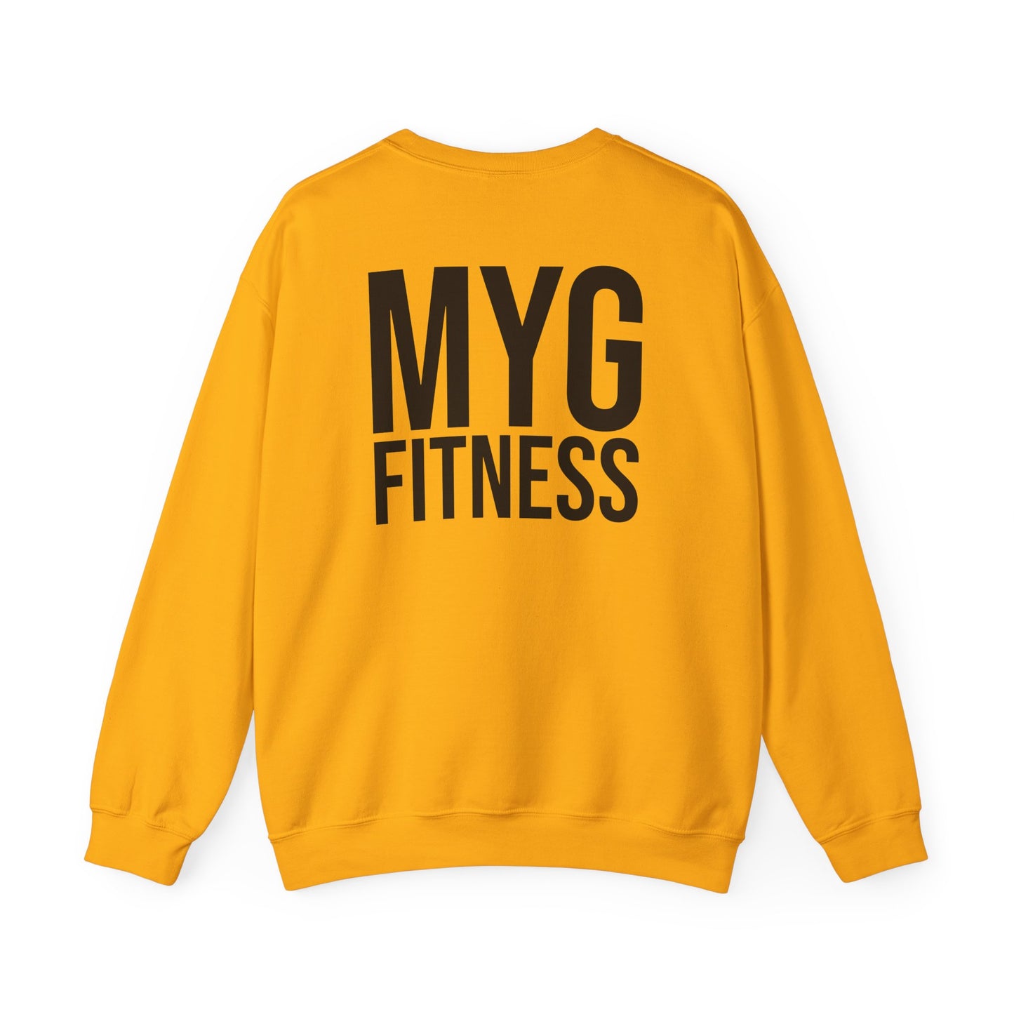MYGFITNESS Essentials Logo With Back Print Unisex Heavy Blend™ Crewneck Sweatshirt - Cozy Apparel for Workout Enthusiasts
