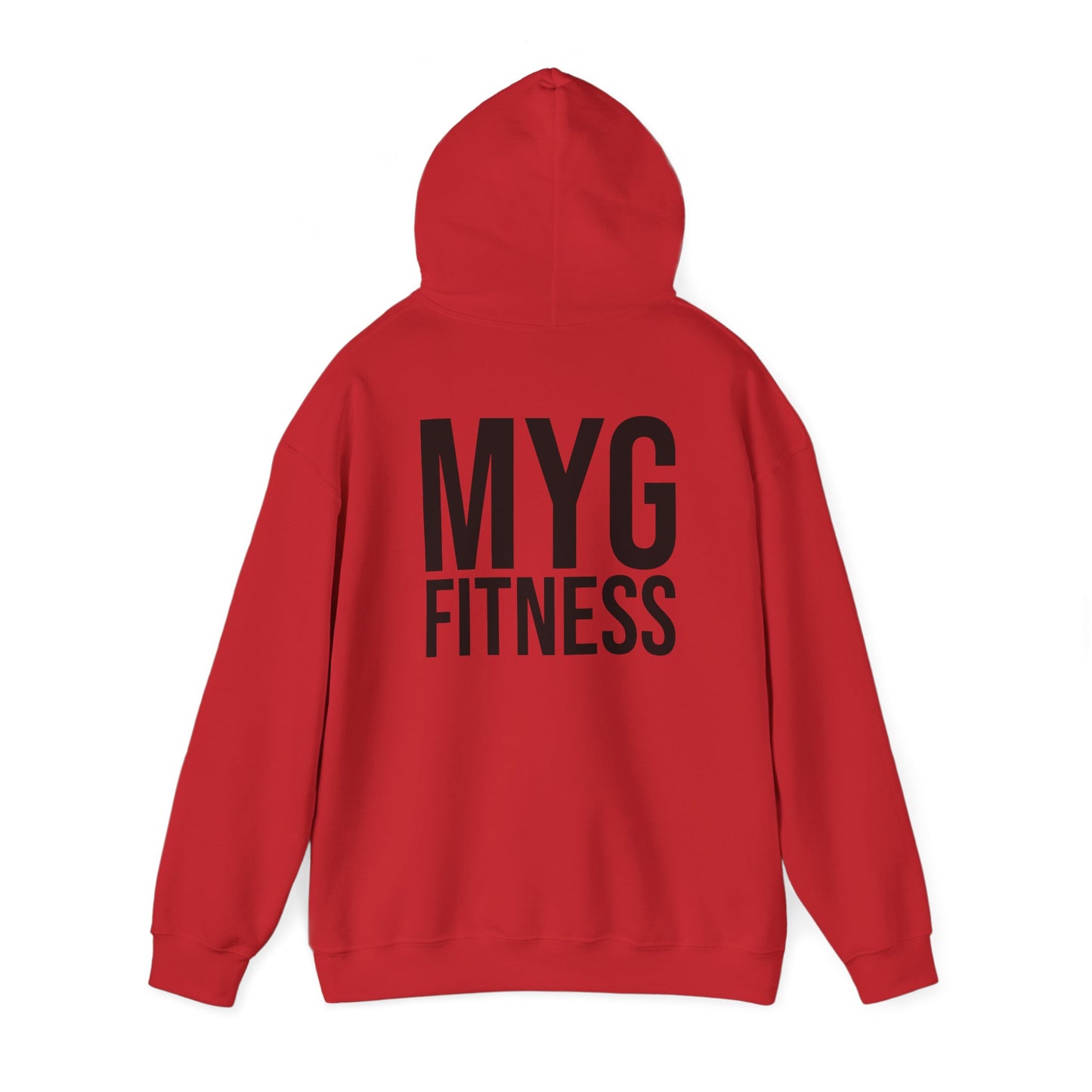 MYGFITNESS Essentials Logo With Back Print Unisex Heavy Blend™ Hoodie - Motivational Activewear for Fitness Enthusiasts