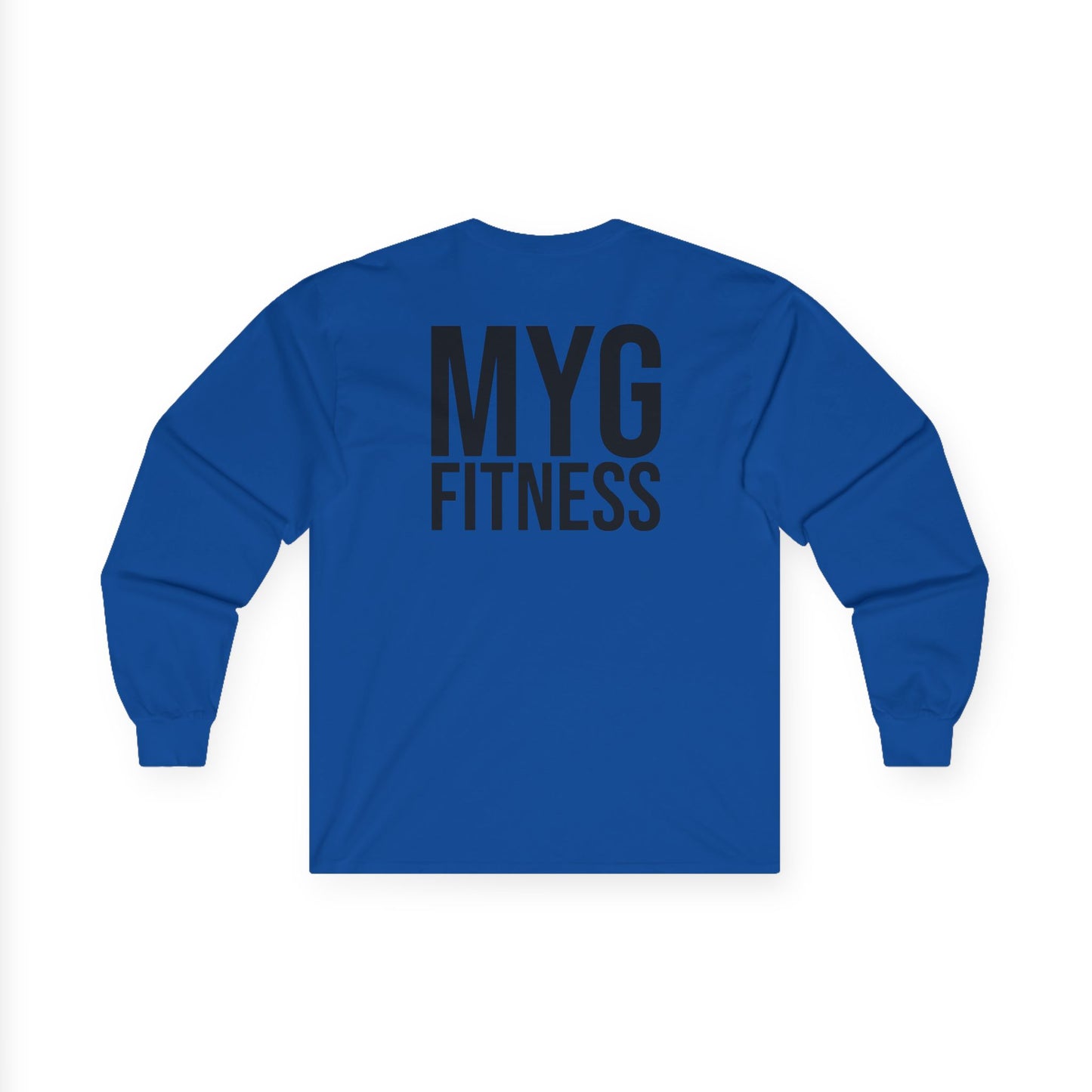 MYGFITNESS Essentials Logo With Back Print Unisex Ultra Cotton Long Sleeve Tee - Comfortable Activewear for Fitness Enthusiasts