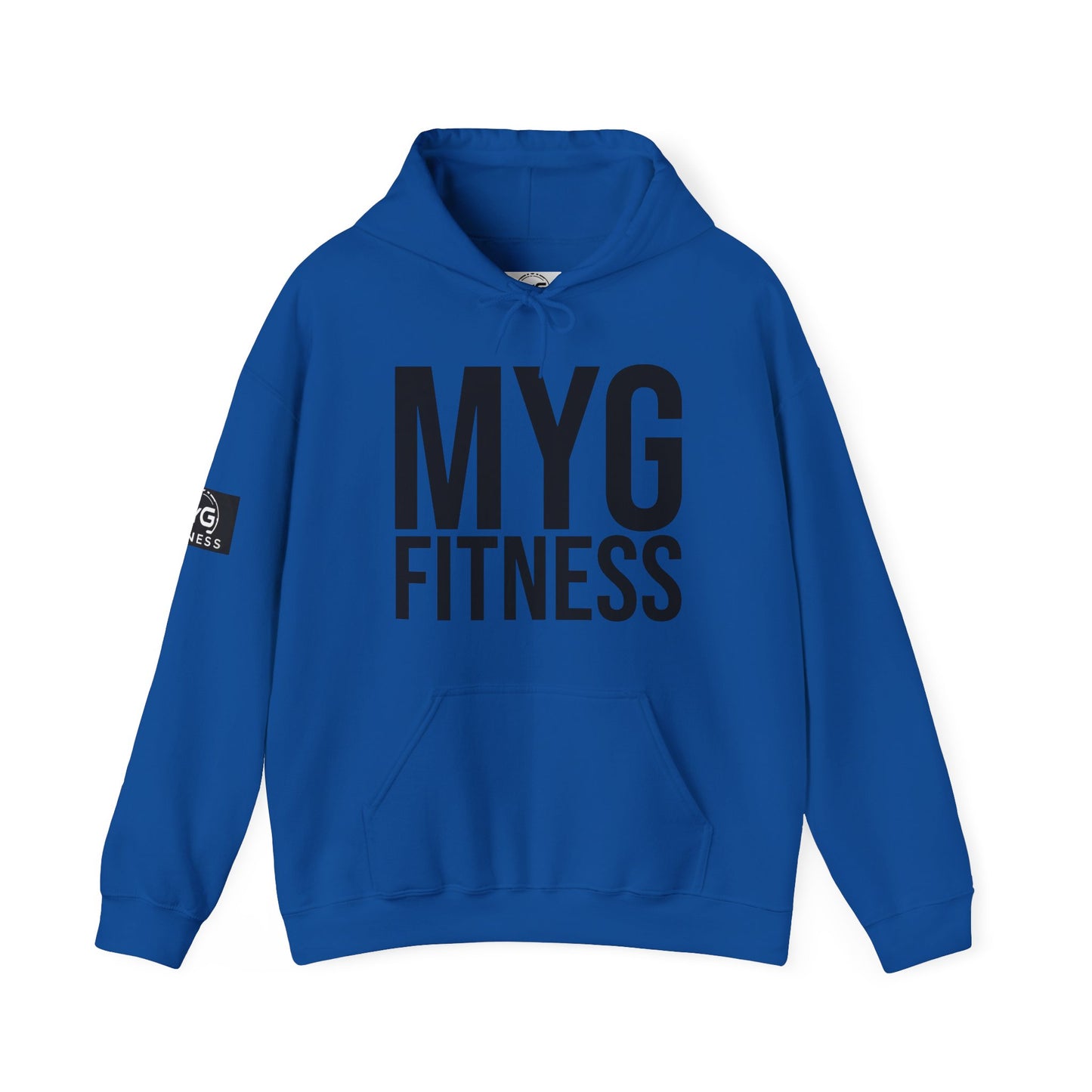 MYGFITNESS Essentials Arm Logo Unisex Heavy Blend™ Hoodie - Motivational Activewear for Fitness Enthusiasts