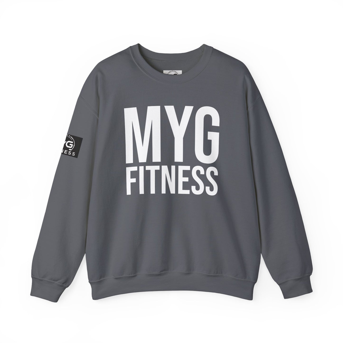 MYGFITNESS Essentials Arm Logo Unisex Heavy Blend™ Crewneck Sweatshirt - Cozy Apparel for Workout Enthusiasts