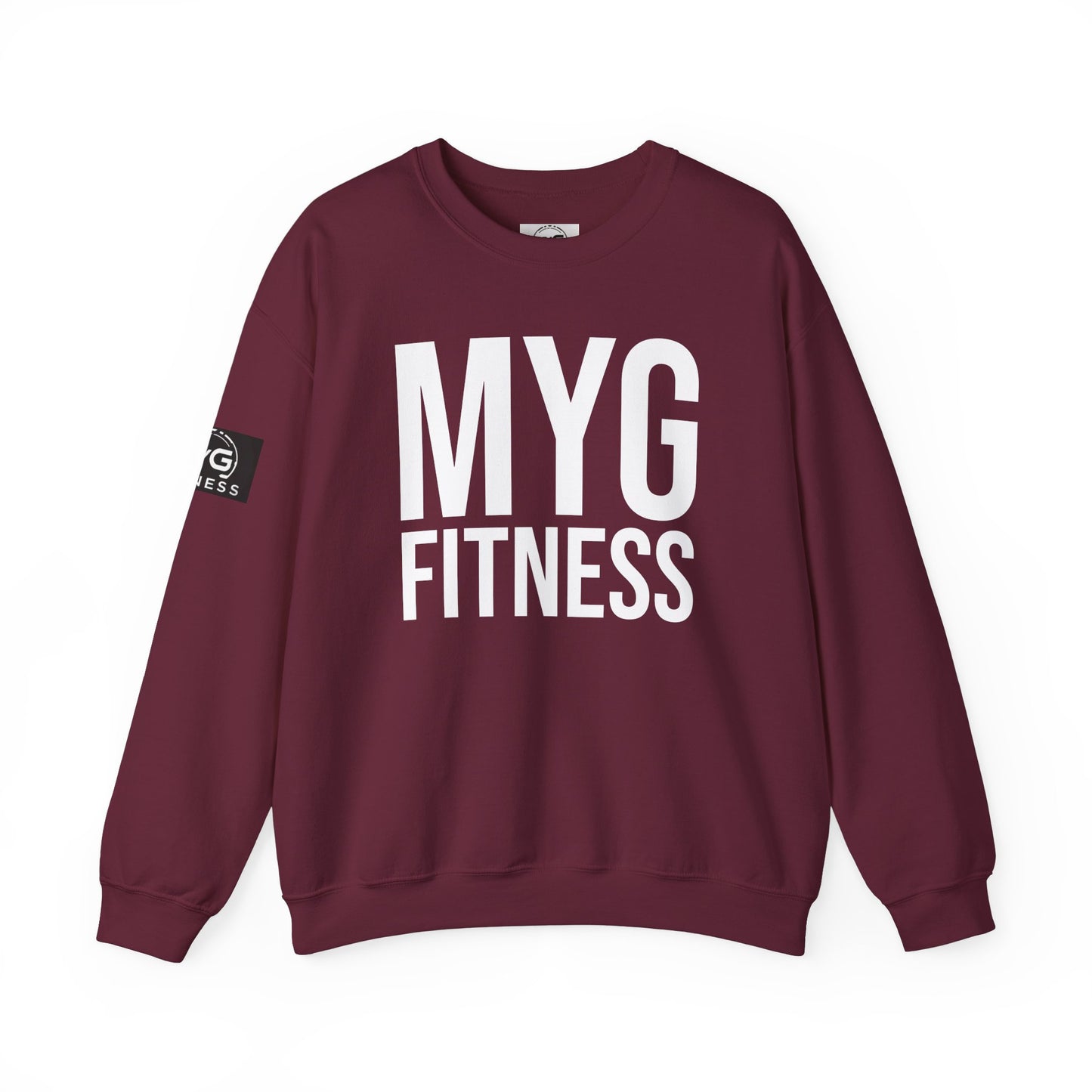 MYGFITNESS Essentials Arm Logo Unisex Heavy Blend™ Crewneck Sweatshirt - Cozy Apparel for Workout Enthusiasts