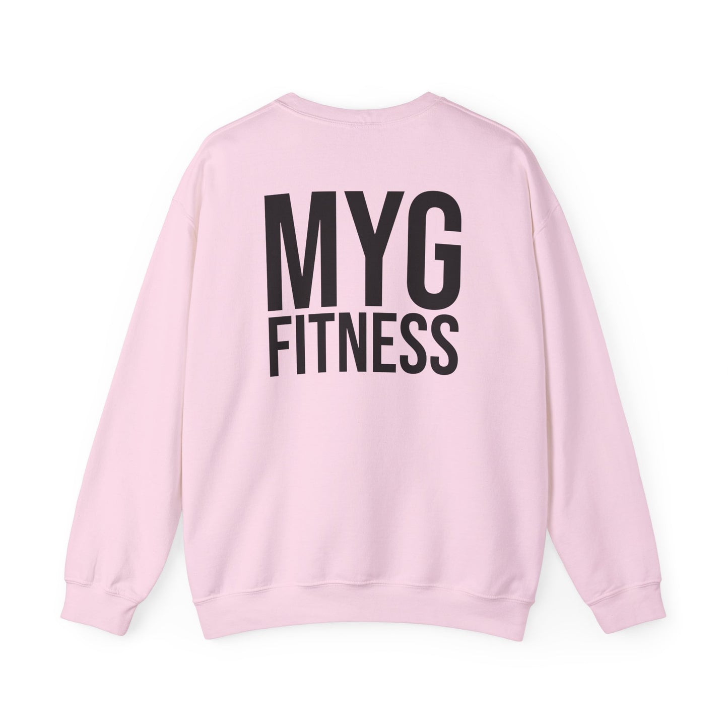 MYGFITNESS Essentials Logo With Back Print Unisex Heavy Blend™ Crewneck Sweatshirt - Cozy Apparel for Workout Enthusiasts