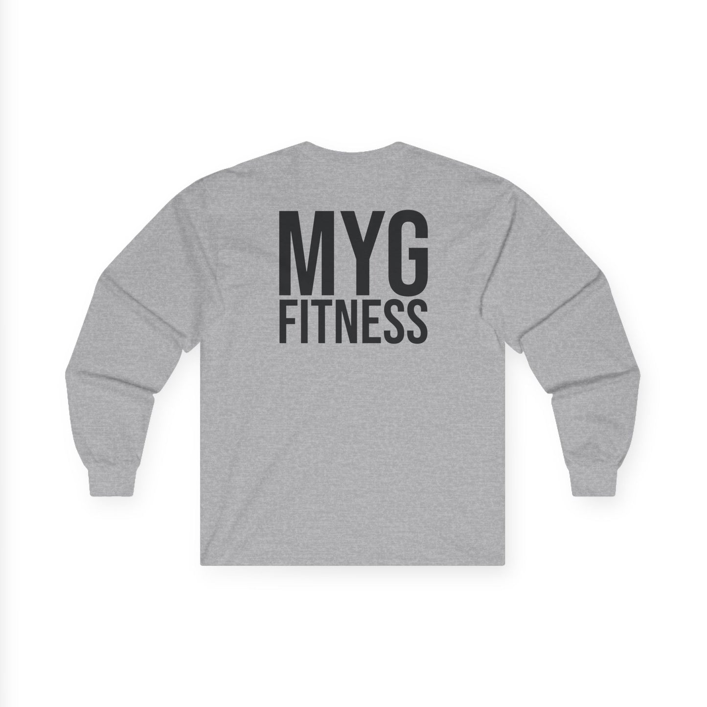 MYGFITNESS Essentials Logo With Back Print Unisex Ultra Cotton Long Sleeve Tee - Comfortable Activewear for Fitness Enthusiasts