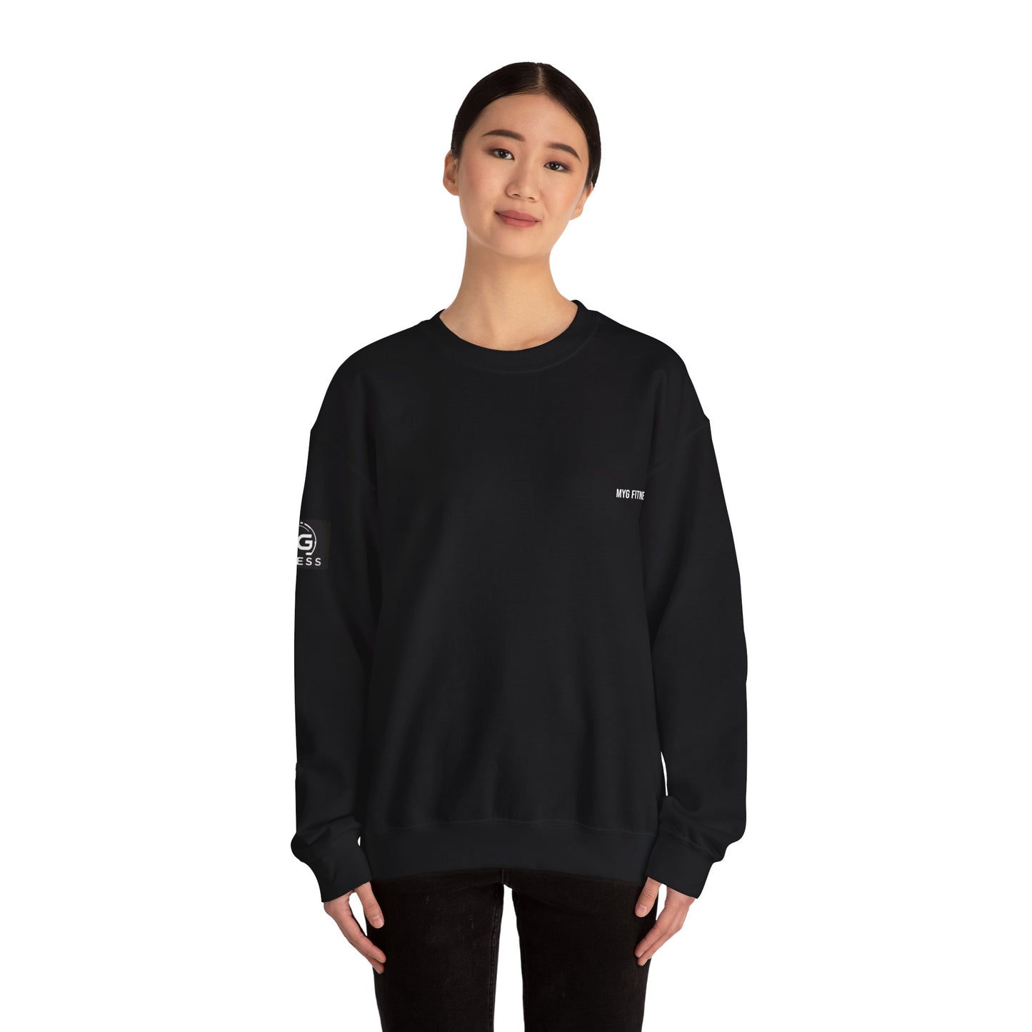 MYGFITNESS Essentials Arm Logo Unisex Heavy Blend™ Crewneck Sweatshirt - Cozy Apparel for Workout Enthusiasts