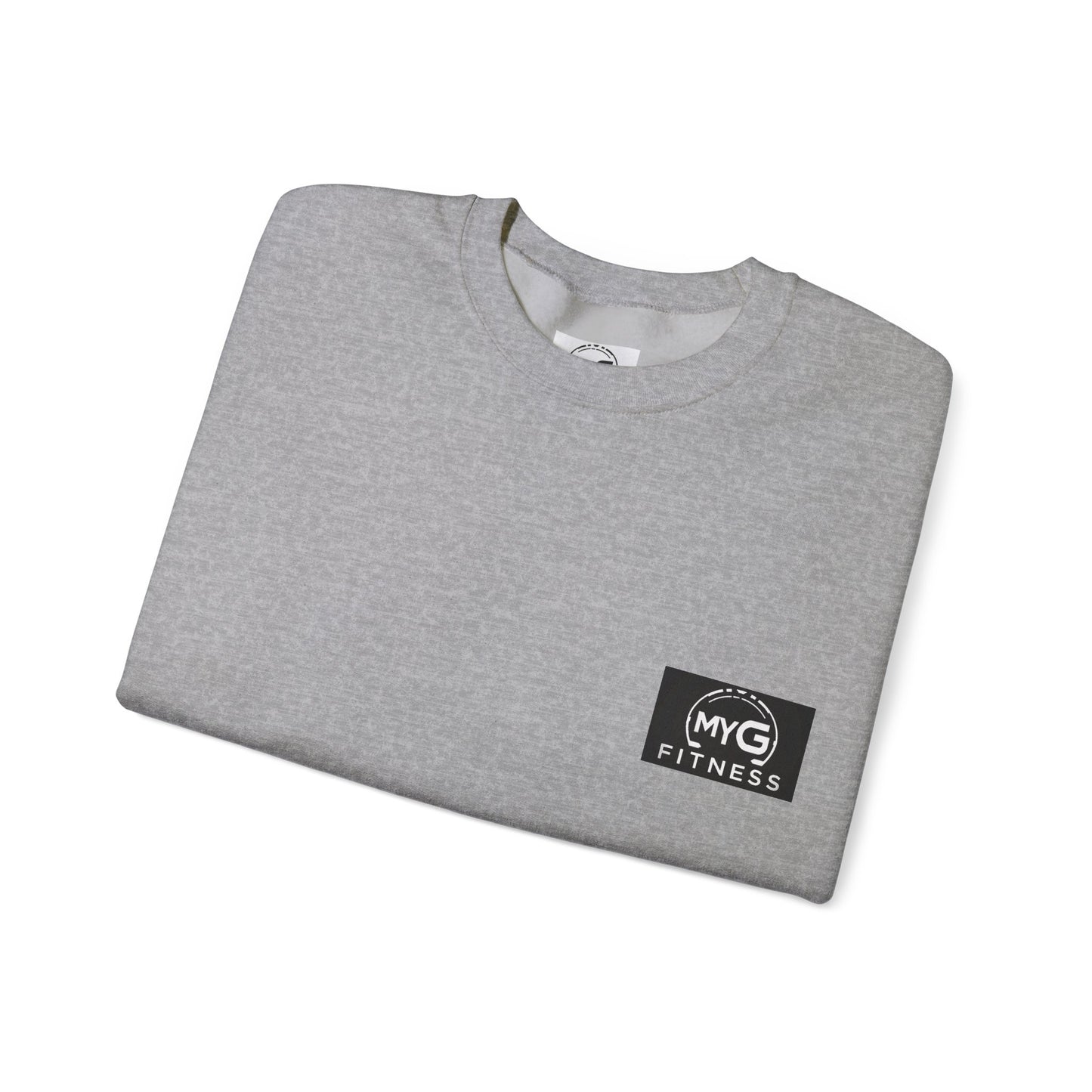 MYGFITNESS Essentials Logo With Back Print Unisex Heavy Blend™ Crewneck Sweatshirt - Cozy Apparel for Workout Enthusiasts