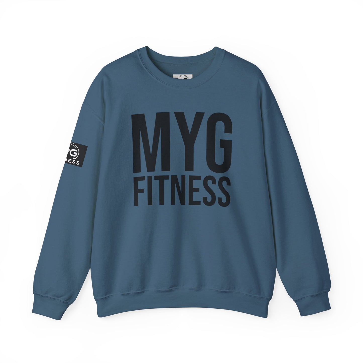 MYGFITNESS Essentials Arm Logo Unisex Heavy Blend™ Crewneck Sweatshirt - Cozy Apparel for Workout Enthusiasts