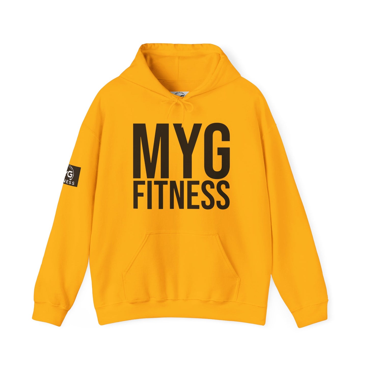 MYGFITNESS Essentials Arm Logo Unisex Heavy Blend™ Hoodie - Motivational Activewear for Fitness Enthusiasts