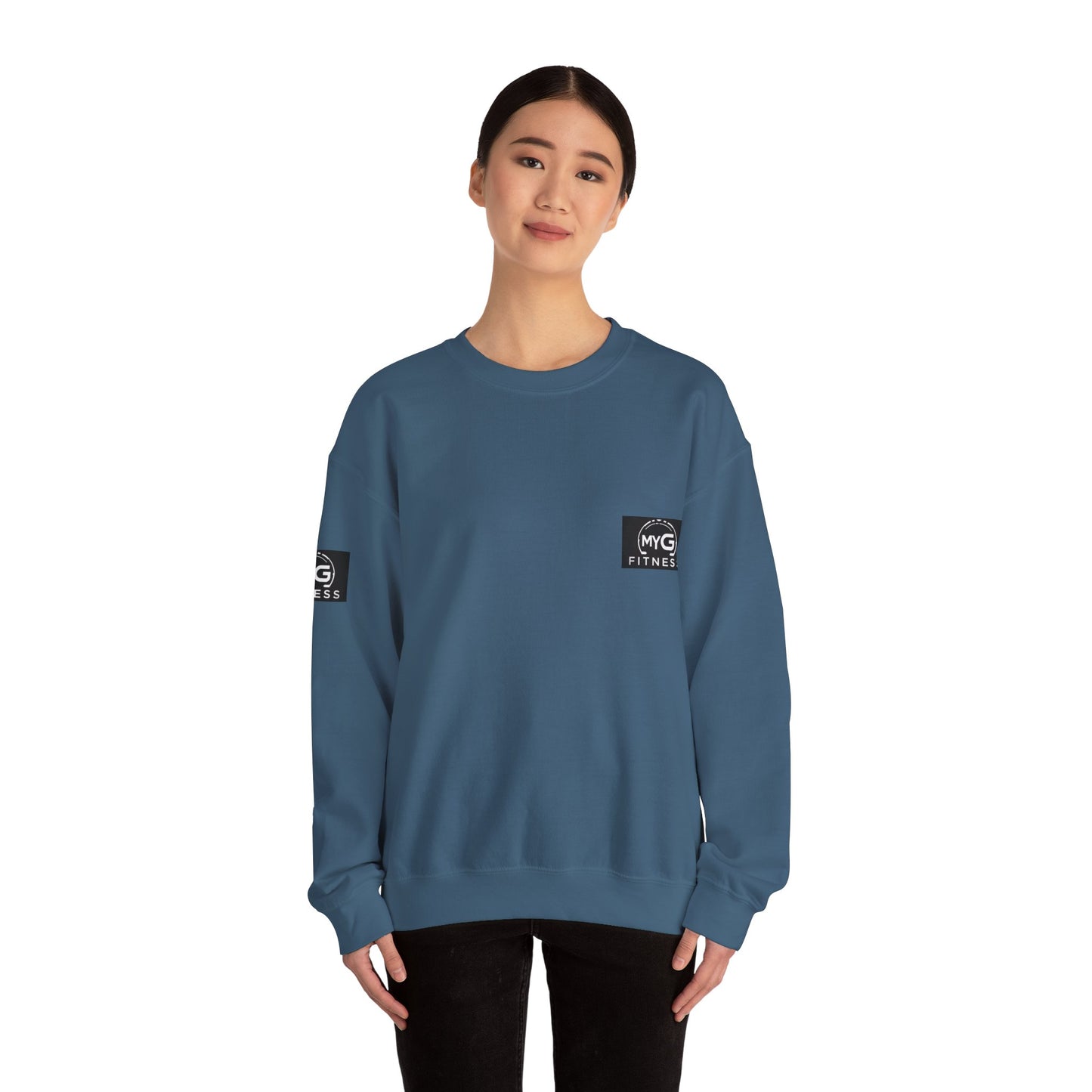 MYGFITNESS Essentials Arm Logo Unisex Heavy Blend™ Crewneck Sweatshirt - Cozy Apparel for Workout Enthusiasts