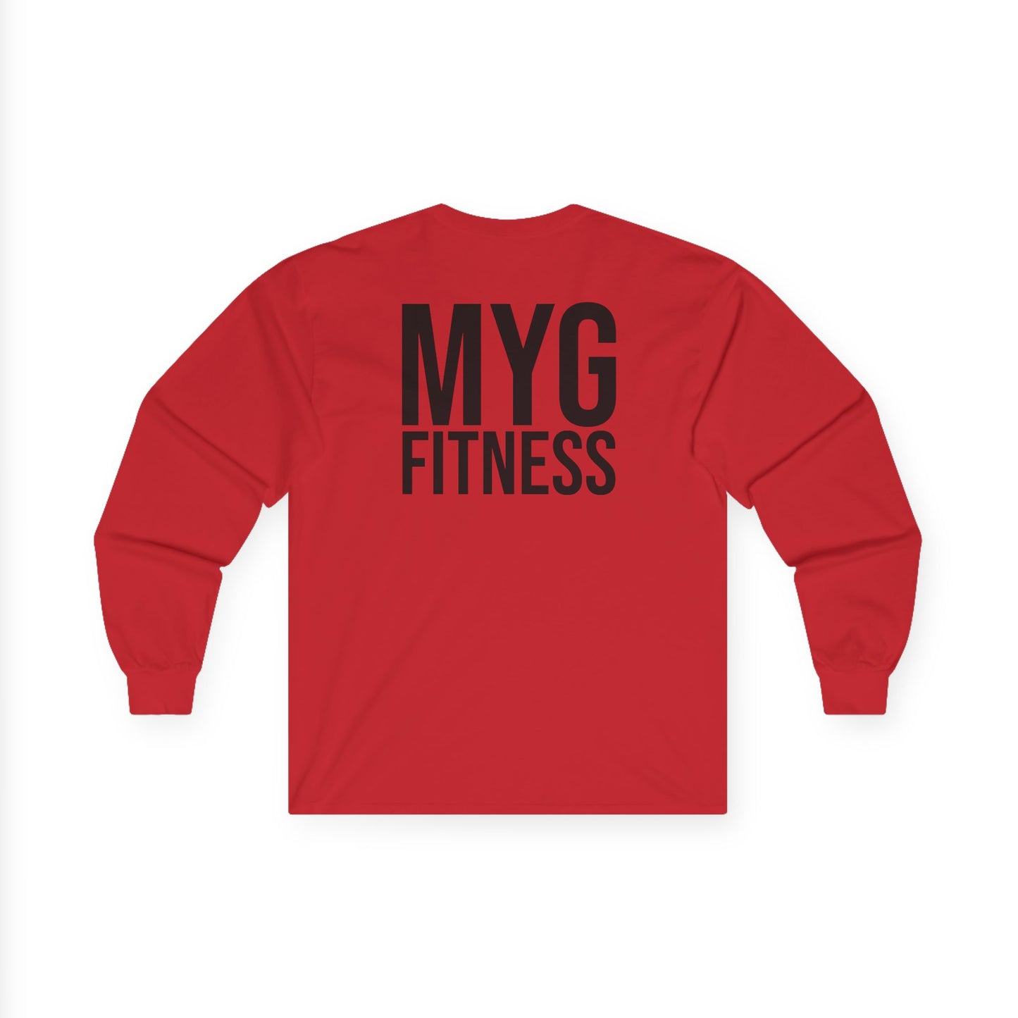 MYGFITNESS Essentials Logo With Back Print Unisex Ultra Cotton Long Sleeve Tee - Comfortable Activewear for Fitness Enthusiasts