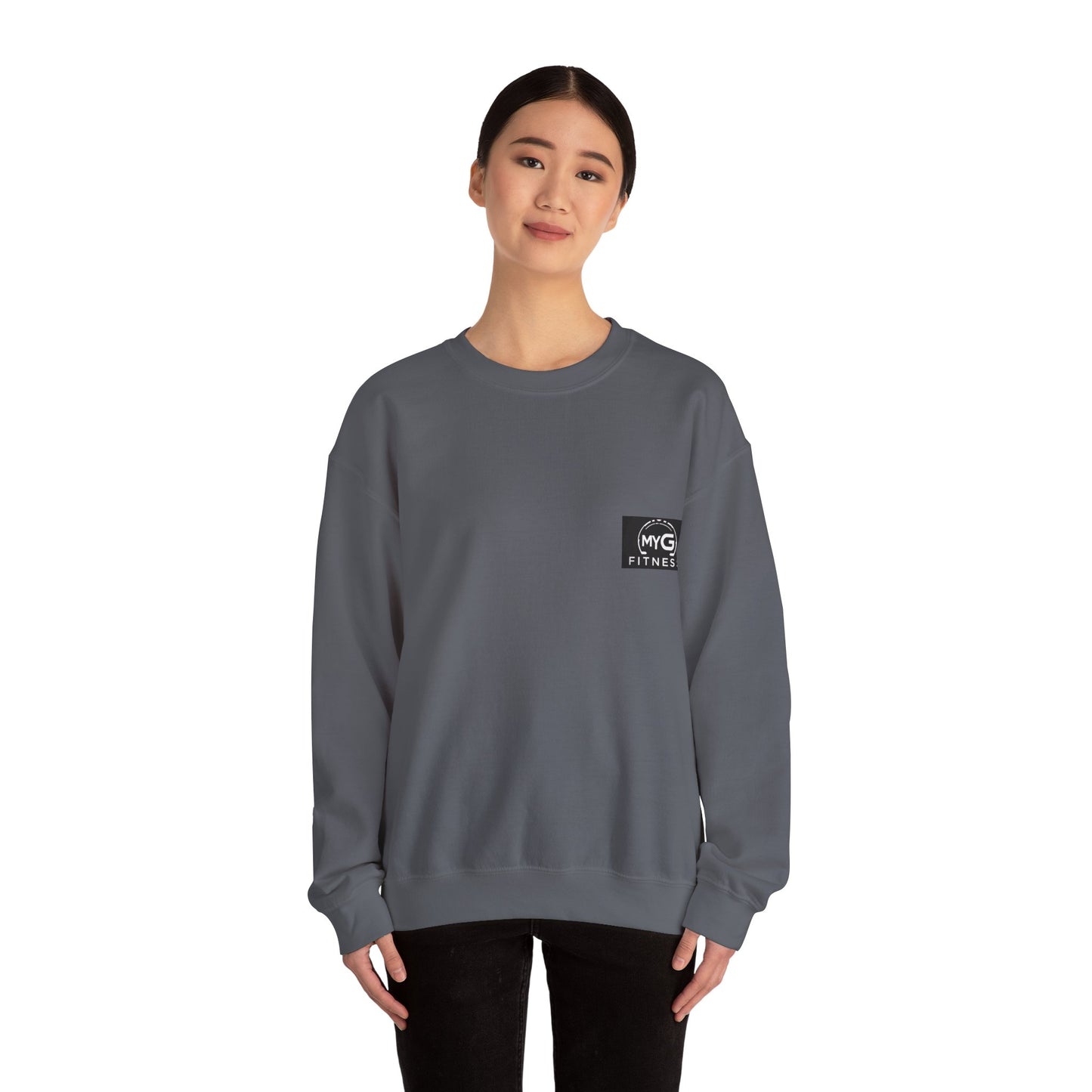 MYGFITNESS Essentials Logo Unisex Heavy Blend™ Crewneck Sweatshirt - Cozy Apparel for Workout Enthusiasts