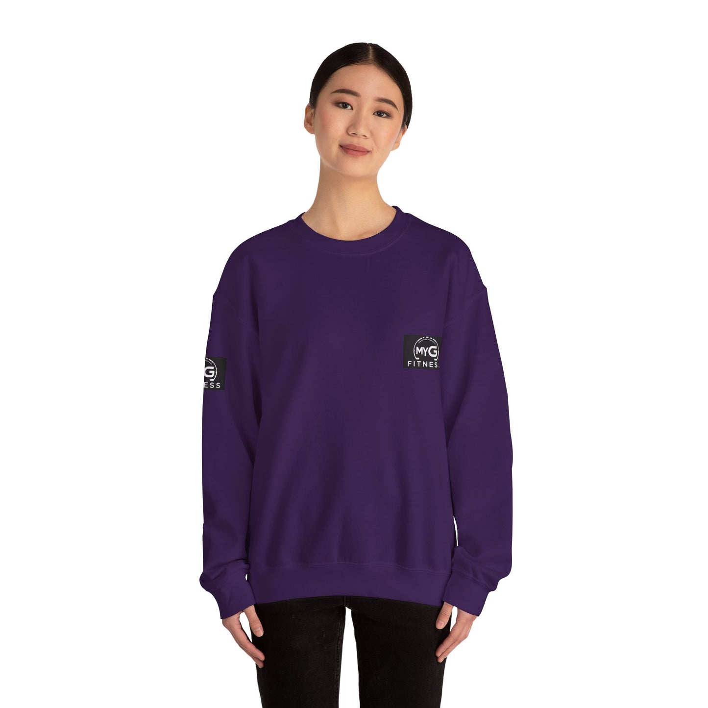 MYGFITNESS Essentials Arm Logo Unisex Heavy Blend™ Crewneck Sweatshirt - Cozy Apparel for Workout Enthusiasts