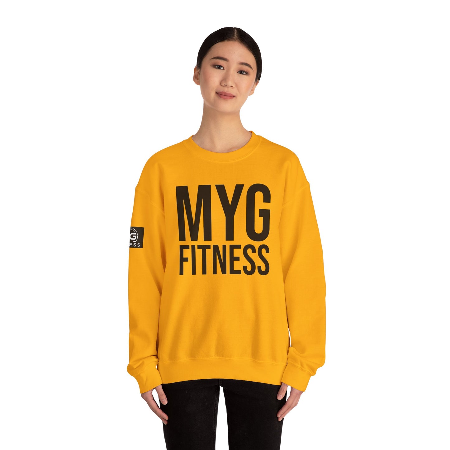 MYGFITNESS Essentials Arm Logo Unisex Heavy Blend™ Crewneck Sweatshirt - Cozy Apparel for Workout Enthusiasts