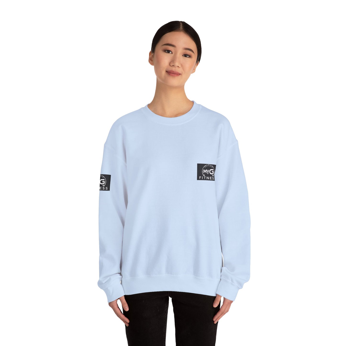 MYGFITNESS Essentials Arm Logo Unisex Heavy Blend™ Crewneck Sweatshirt - Cozy Apparel for Workout Enthusiasts