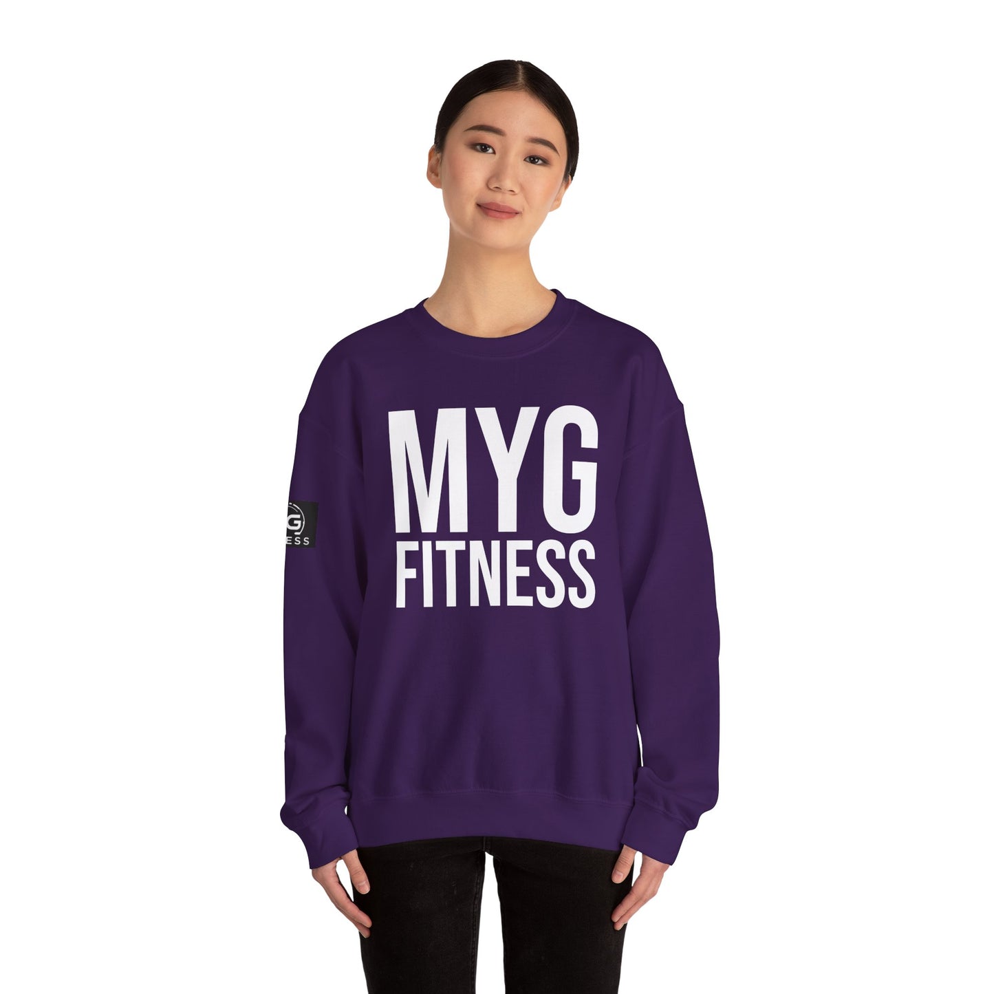 MYGFITNESS Essentials Arm Logo Unisex Heavy Blend™ Crewneck Sweatshirt - Cozy Apparel for Workout Enthusiasts