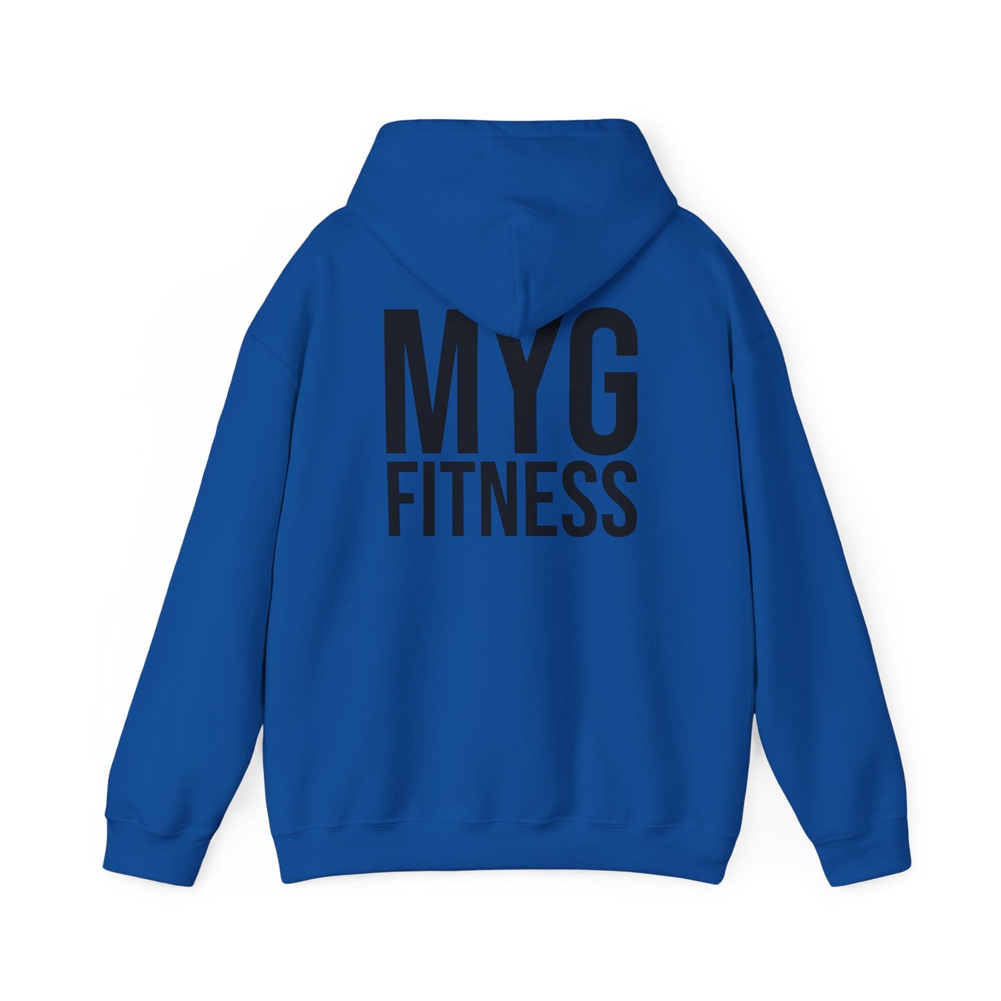 MYGFITNESS Essentials Logo With Back Print Unisex Heavy Blend™ Hoodie - Motivational Activewear for Fitness Enthusiasts