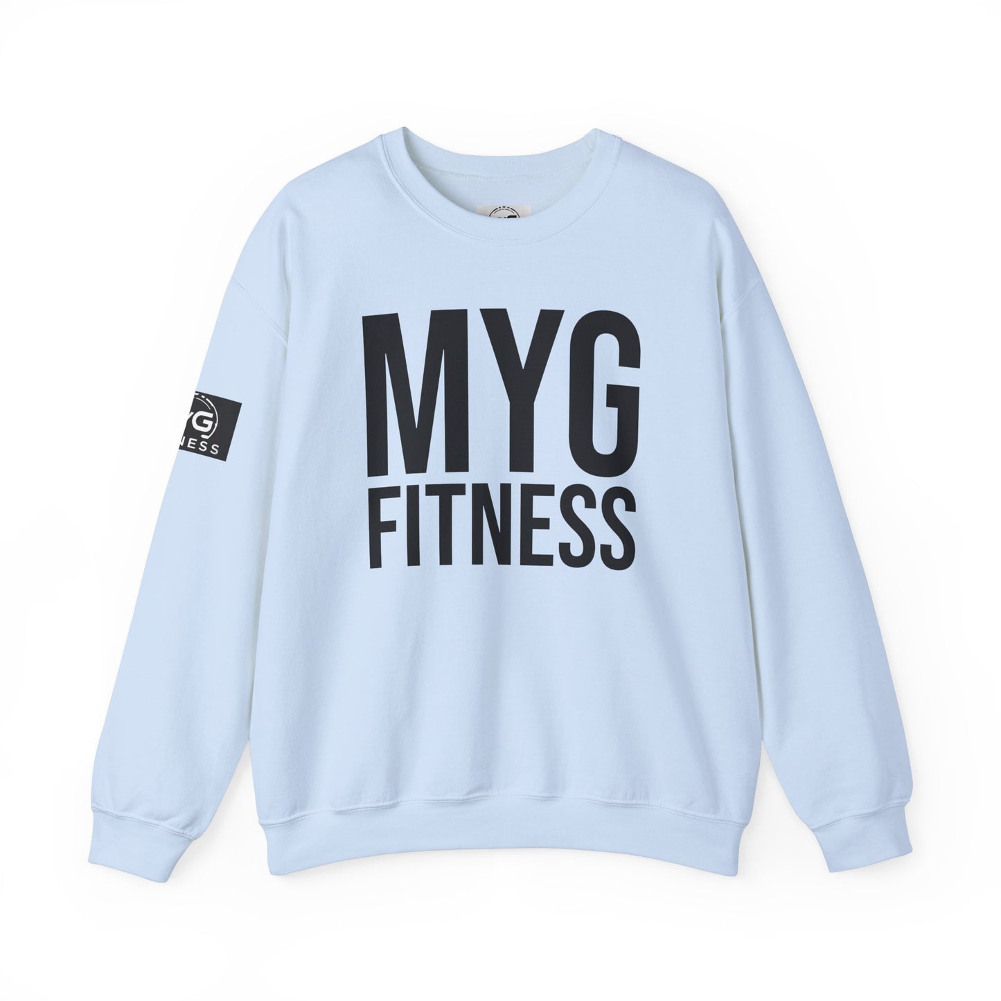 MYGFITNESS Essentials Arm Logo Unisex Heavy Blend™ Crewneck Sweatshirt - Cozy Apparel for Workout Enthusiasts