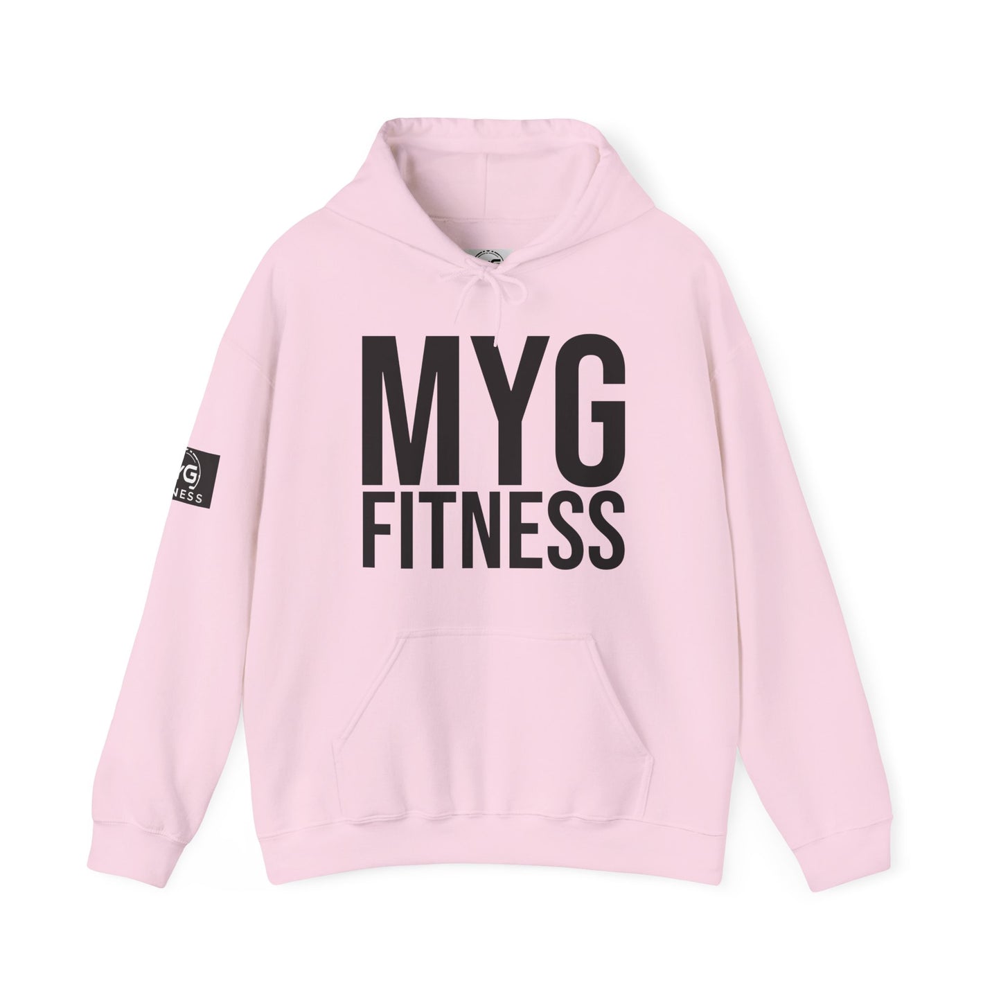 MYGFITNESS Essentials Arm Logo Unisex Heavy Blend™ Hoodie - Motivational Activewear for Fitness Enthusiasts