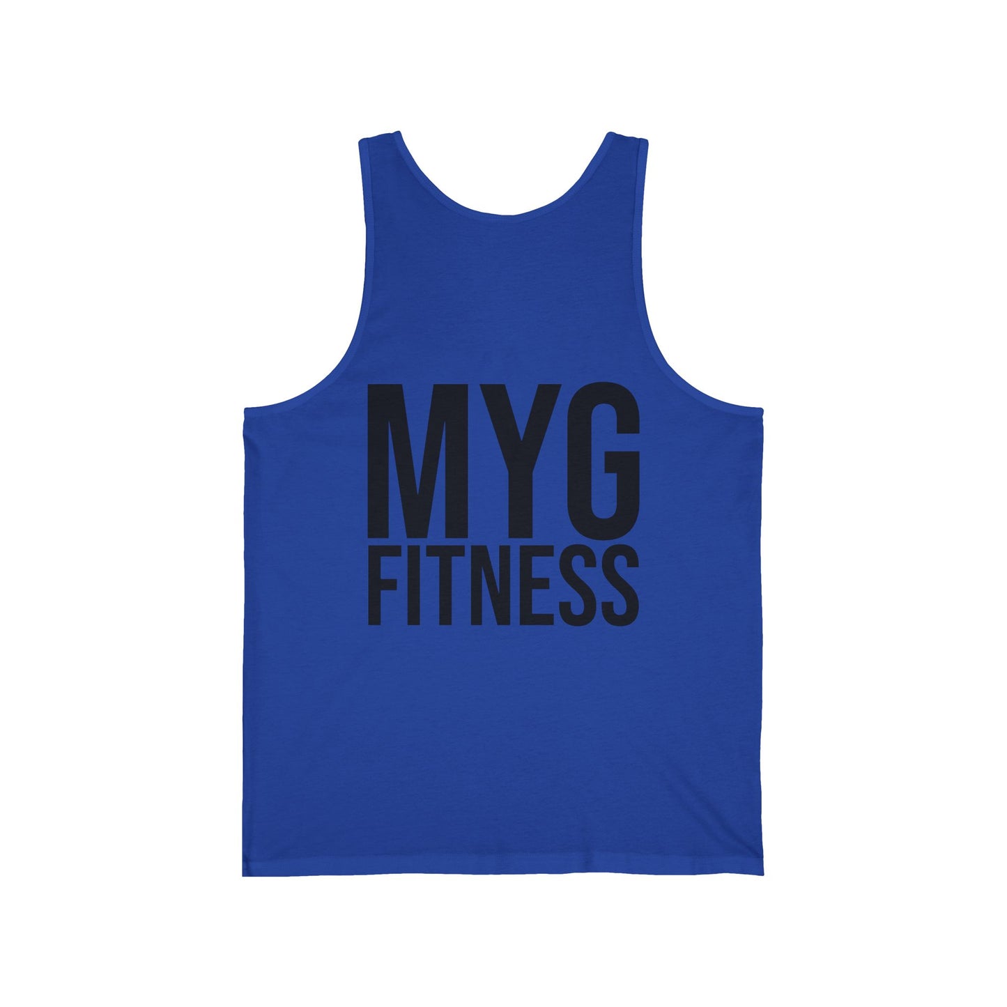 MYGFITNESS Essentials Logo With Back Print Unisex Jersey Tank - Perfect for Gym Lovers & Active Lifestyle