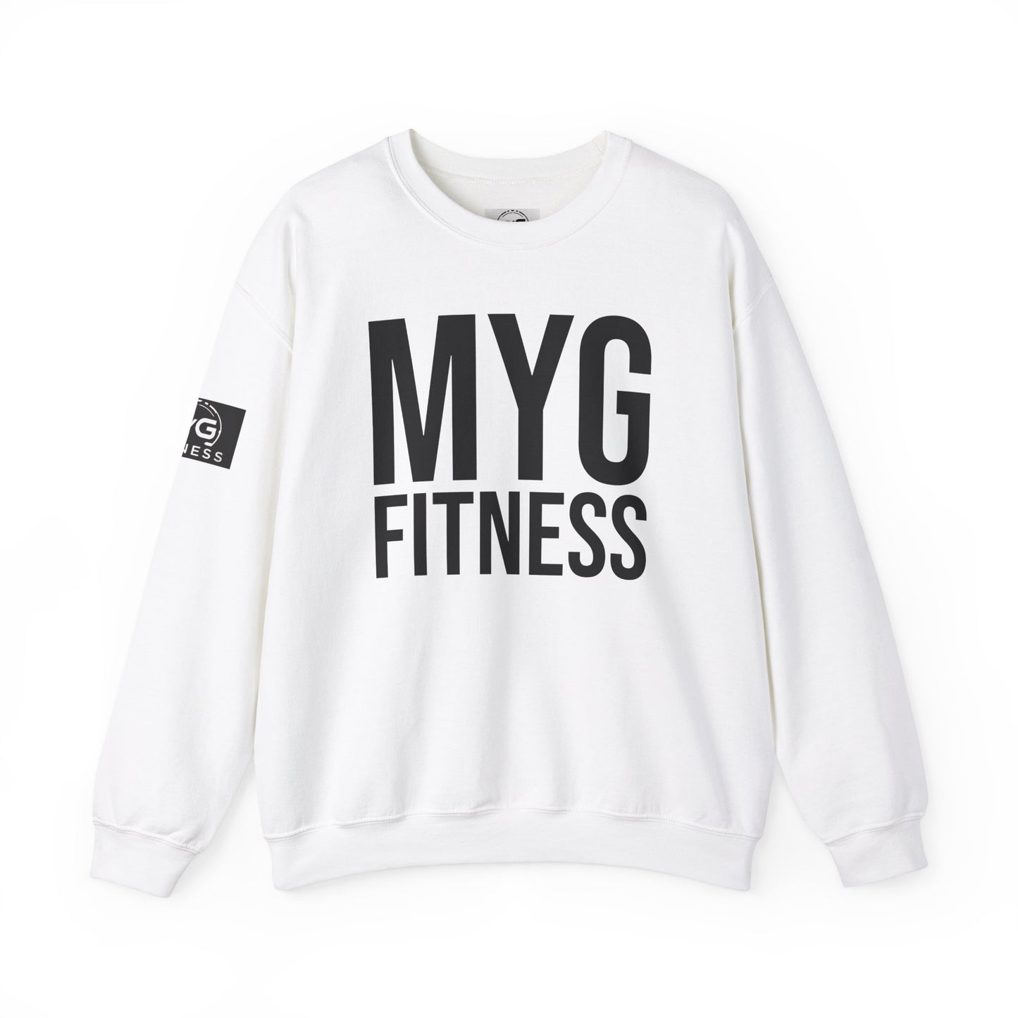 MYGFITNESS Essentials Arm Logo Unisex Heavy Blend™ Crewneck Sweatshirt - Cozy Apparel for Workout Enthusiasts