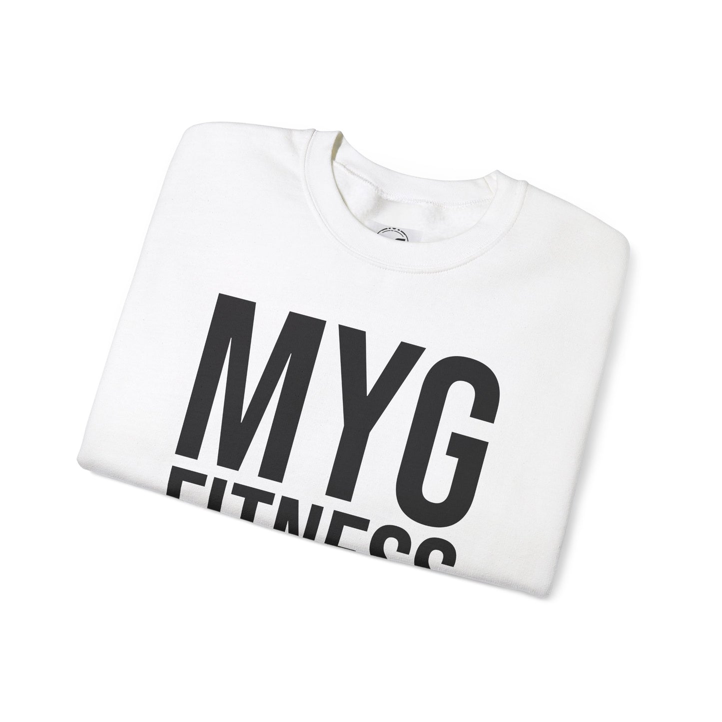 MYGFITNESS Essentials Arm Logo Unisex Heavy Blend™ Crewneck Sweatshirt - Cozy Apparel for Workout Enthusiasts